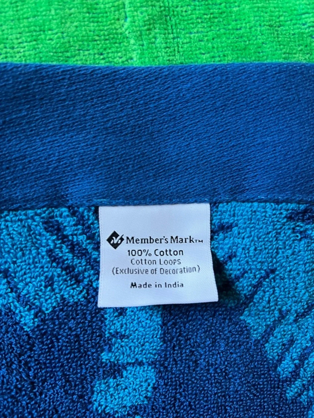 Blue and Green Palm Tree Beach Towel